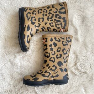 HUNTER KIDS LEOPARD RAIN Boots